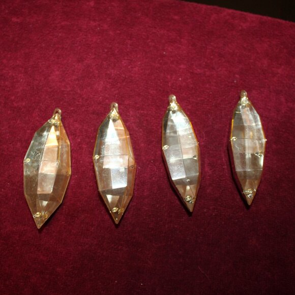 Vintage Diorama Reflector Ornaments - Gold toned set of 4 - Picture 1 of 2
